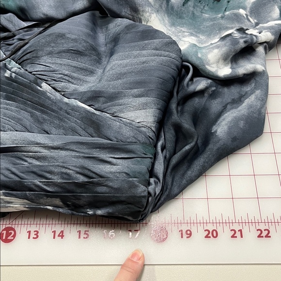 ADRIANNA PAPELL Romantic Moody Chiffon Strapless Ruched Bodice Floral Gown 18/20 - Picture 16 of 16